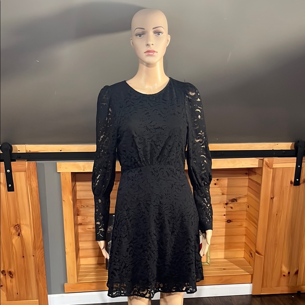 H&M Black Long Sleeve Lace Dress
